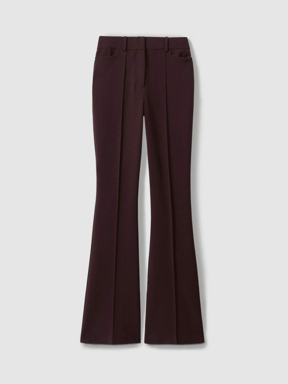 Women Petite Flared Suit Trousers in Berry