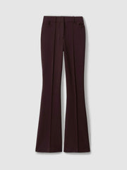 Women Petite Flared Suit Trousers in Berry