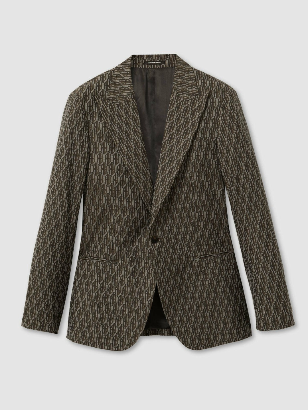 Men Monogram-Jacquard Twill Blazer in Chocolate Brown