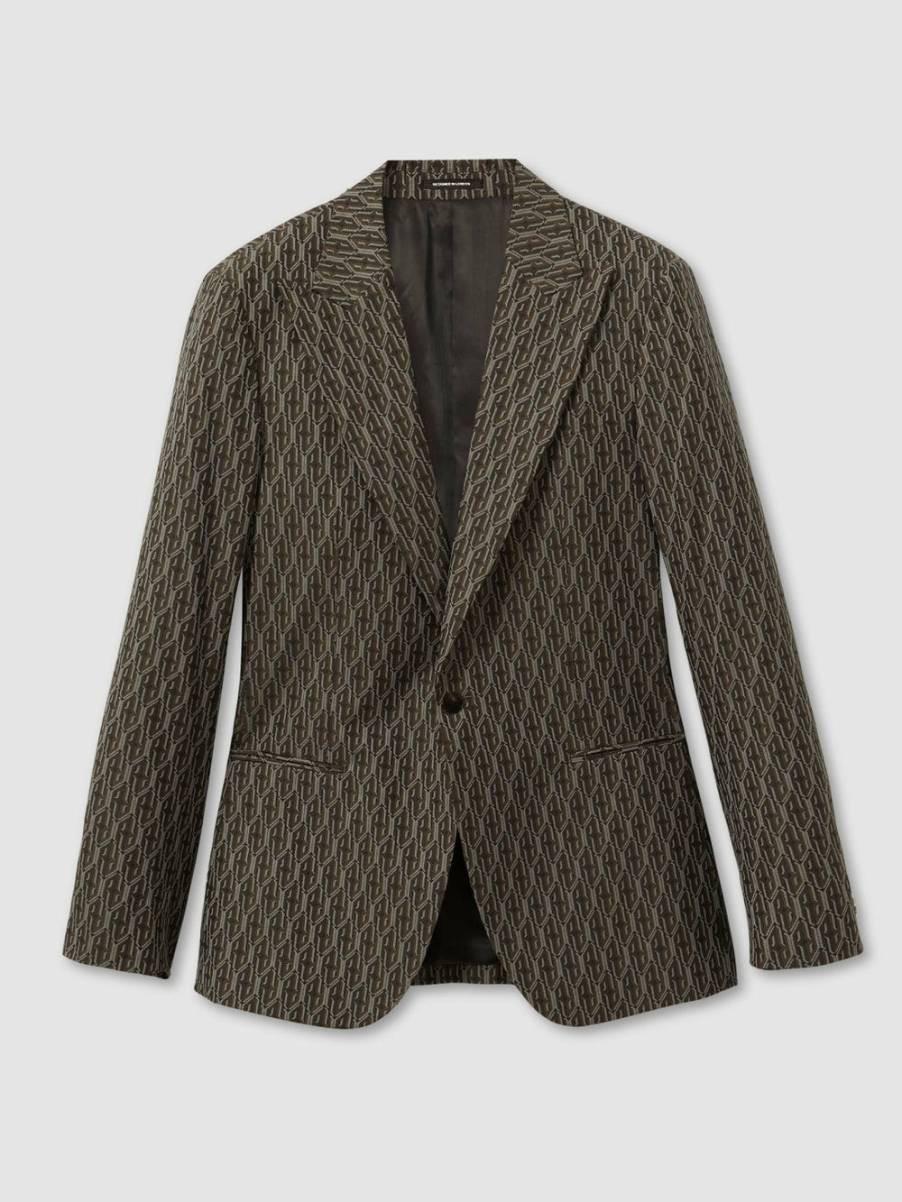 Men Monogram-Jacquard Twill Blazer in Chocolate Brown