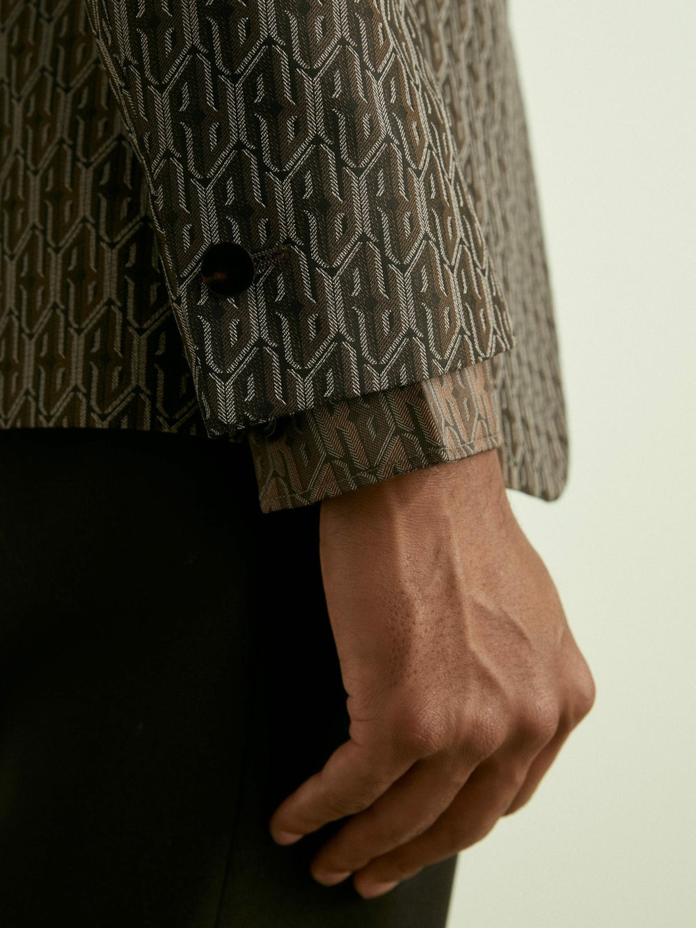 Men Monogram-Jacquard Twill Blazer in Chocolate Brown