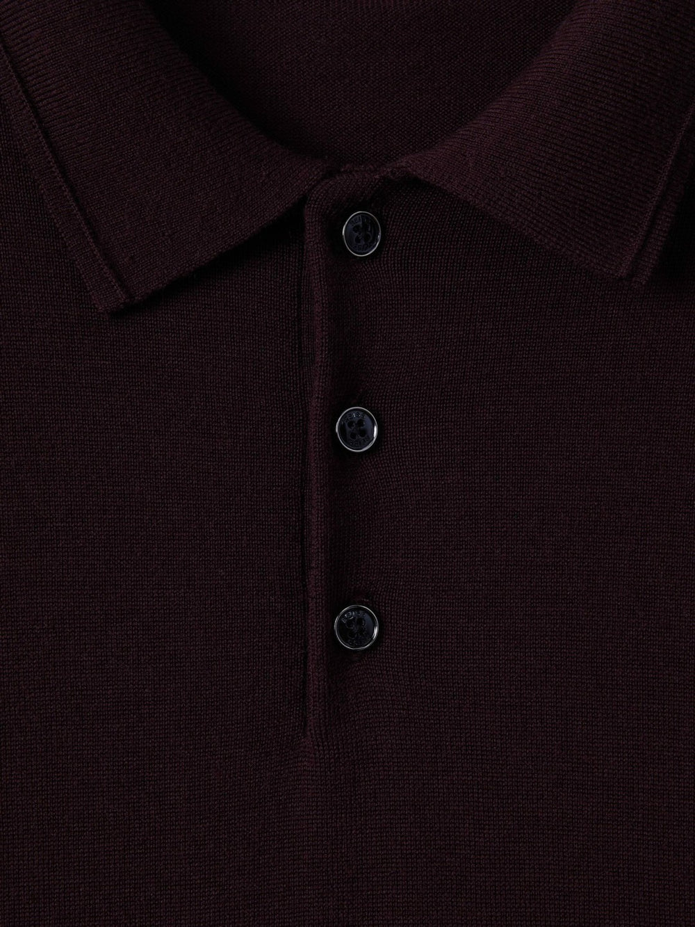 Men Merino Wool Polo Shirt in Dark Bordeaux