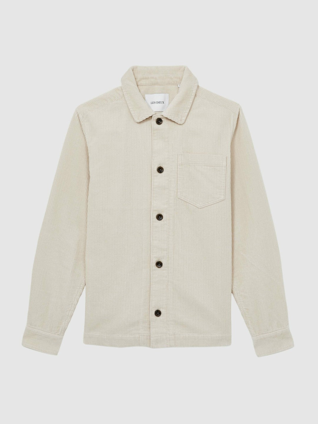 Men Les Deux Cotton Corduroy Overshirt in Ivory