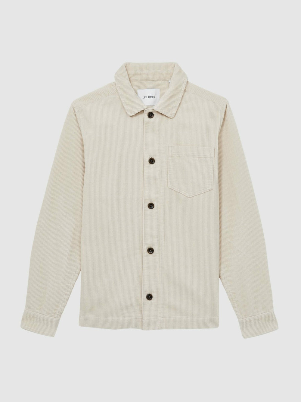 Men Les Deux Cotton Corduroy Overshirt in Ivory