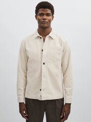Men Les Deux Cotton Corduroy Overshirt in Ivory