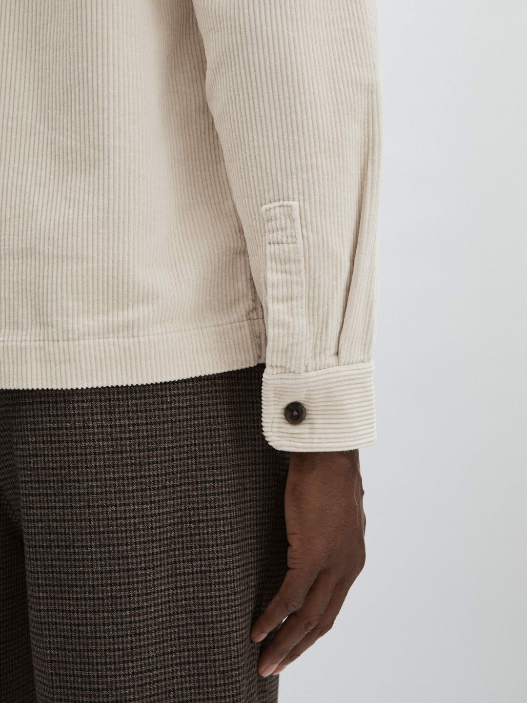 Men Les Deux Cotton Corduroy Overshirt in Ivory