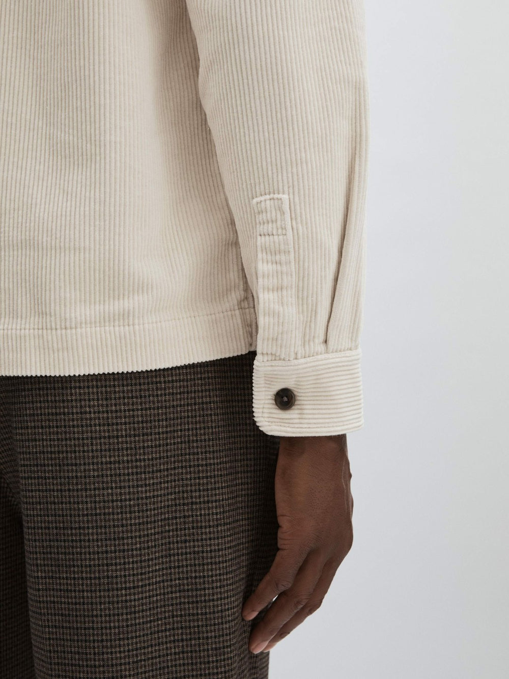 Men Les Deux Cotton Corduroy Overshirt in Ivory