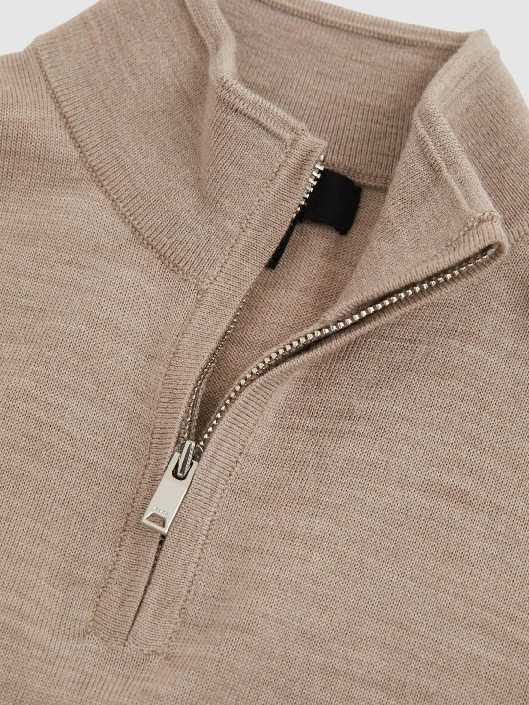 Children & Baby 3-9 yrs Merino Wool Half-Zip Funnel Neck Jumper in Wheat Melange