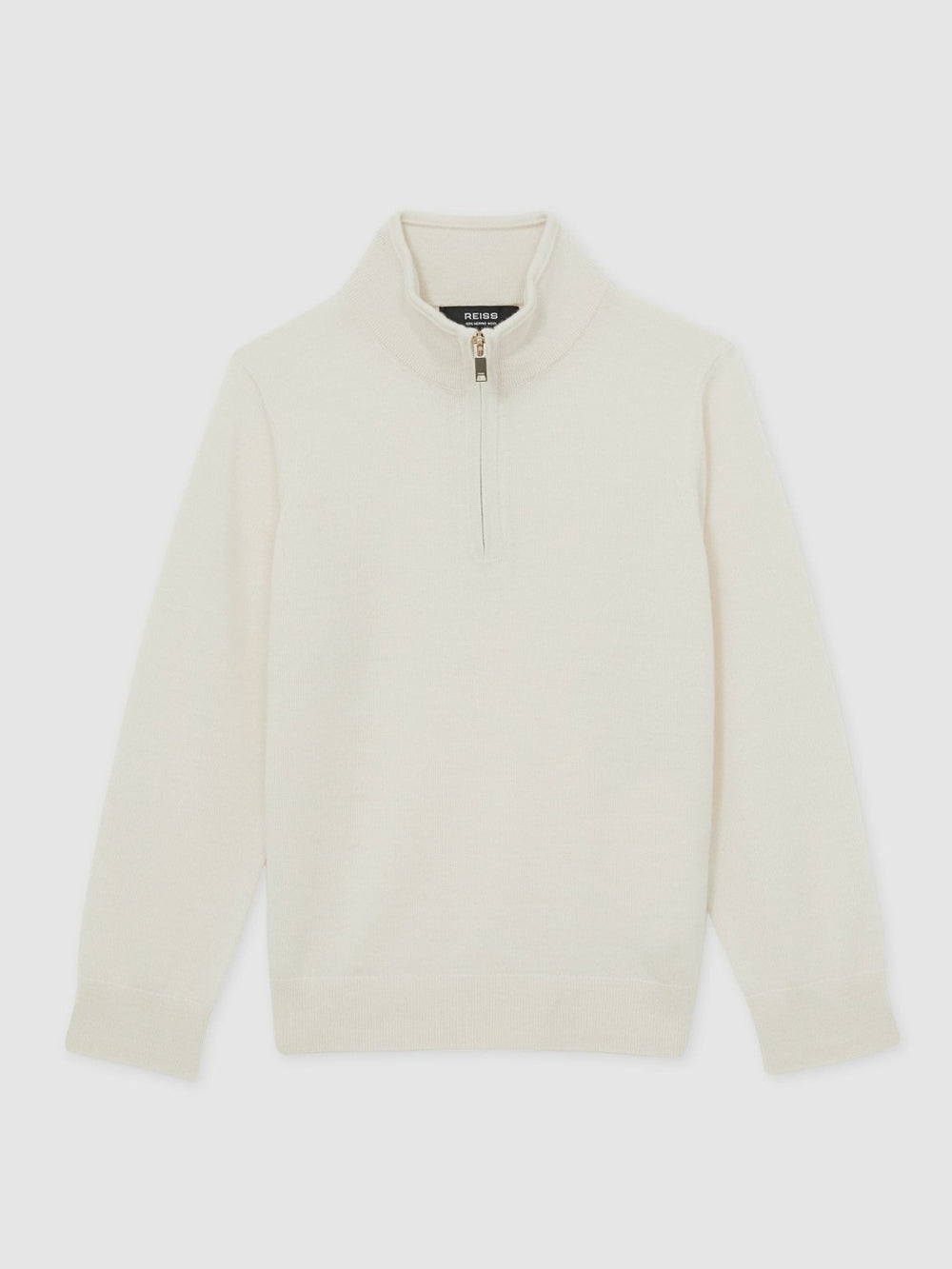 Children & Baby 9-13 yrs Merino Wool Half-Zip Funnel Neck Jumper in Snow