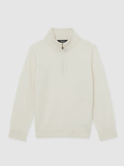 Children & Baby 9-13 yrs Merino Wool Half-Zip Funnel Neck Jumper in Snow