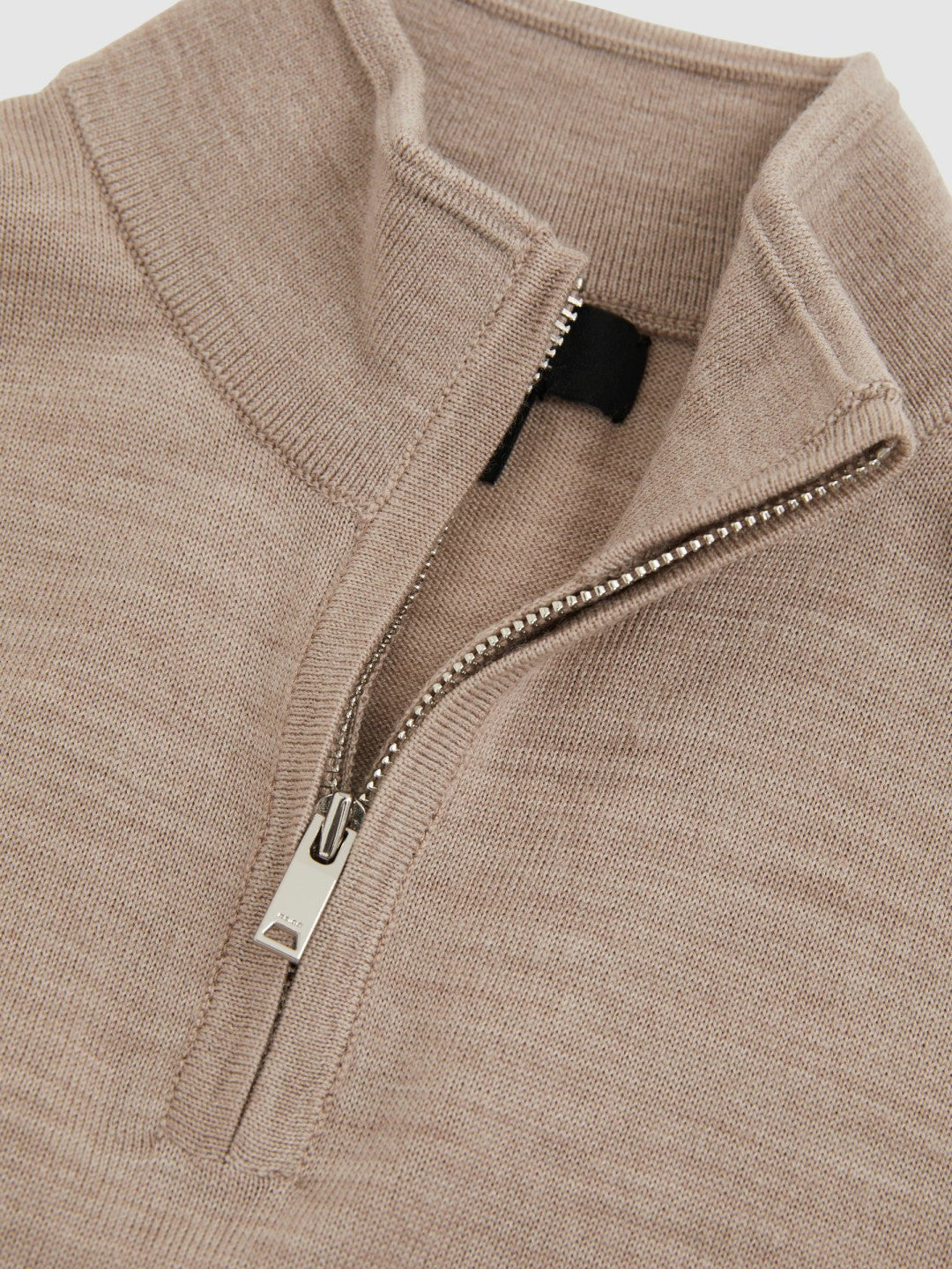 Children & Baby 9-13 yrs Merino Wool Half-Zip Funnel Neck Jumper in Wheat Melange