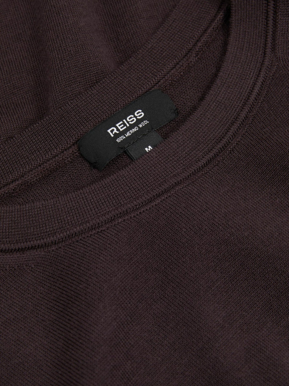 Men Merino Wool Crew Neck Jumper in Dark Bordeaux