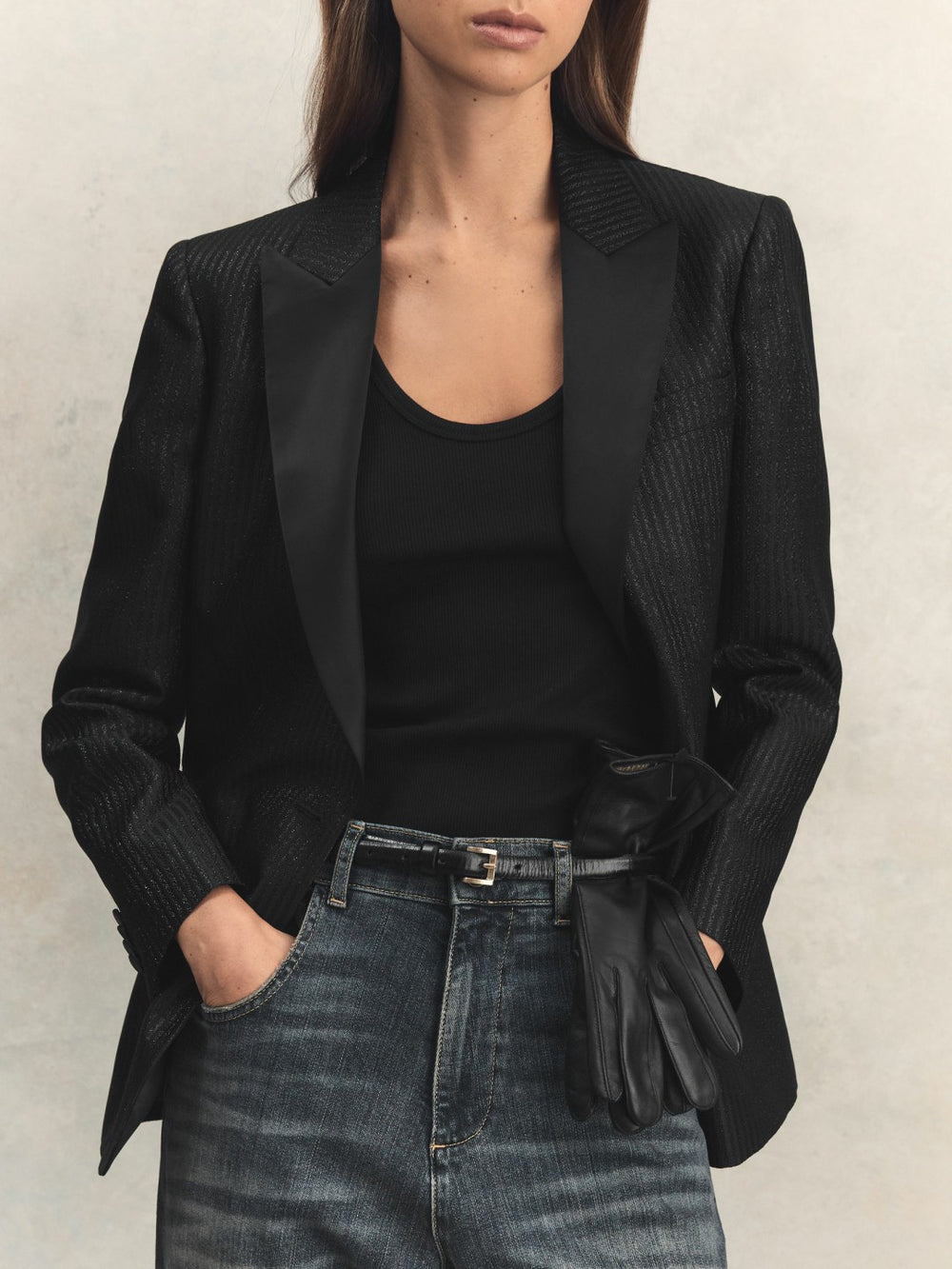 Women Leather Gloves in Black