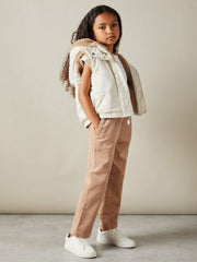Children & Baby 4-9 yrs Reversible Quilted Borg Gilet in Brown