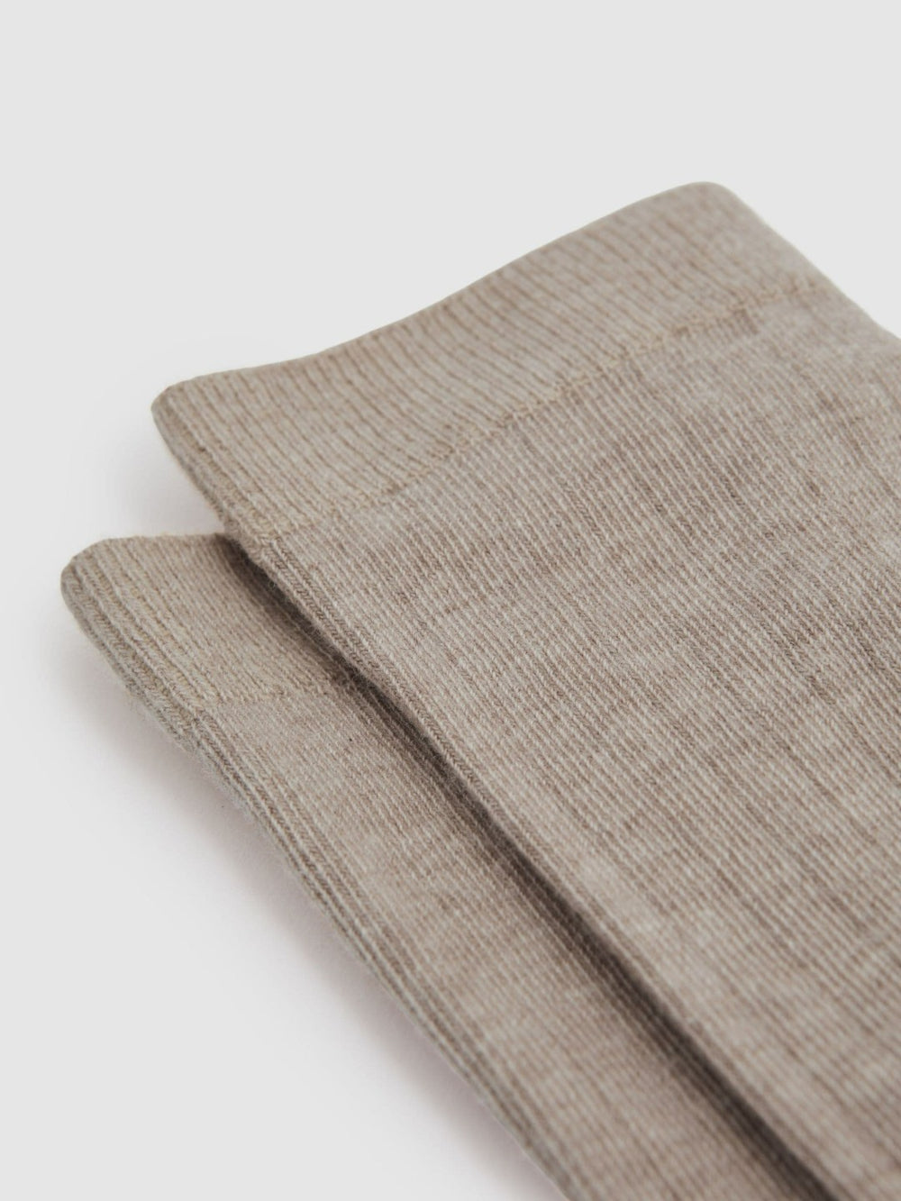 Women Cotton Blend Ribbed Loafer Socks in Neutral