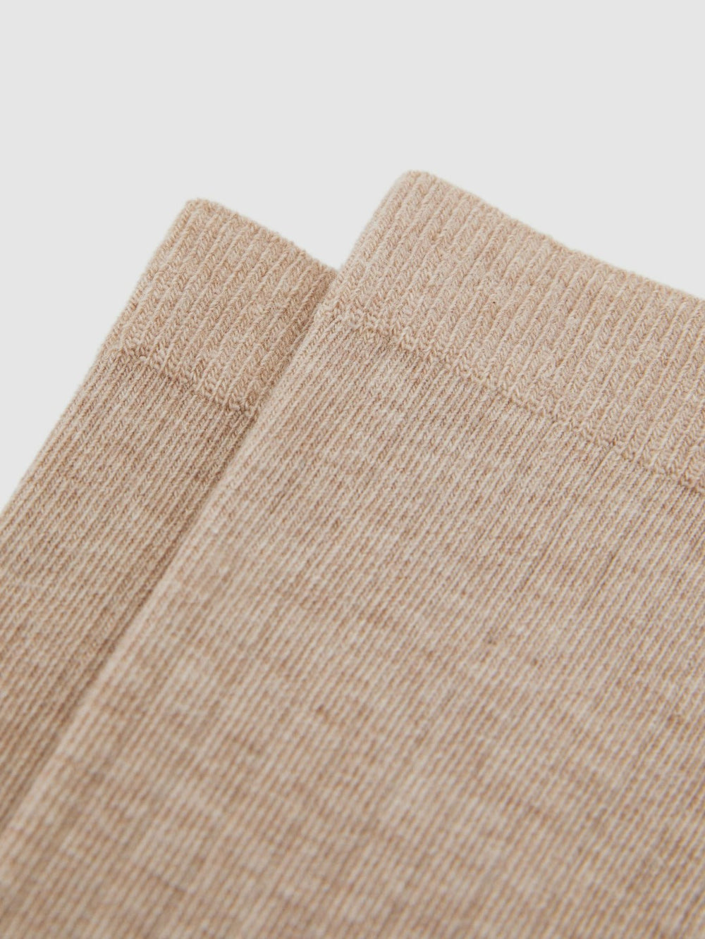 Women Cotton Blend Ribbed Loafer Socks in Oatmeal