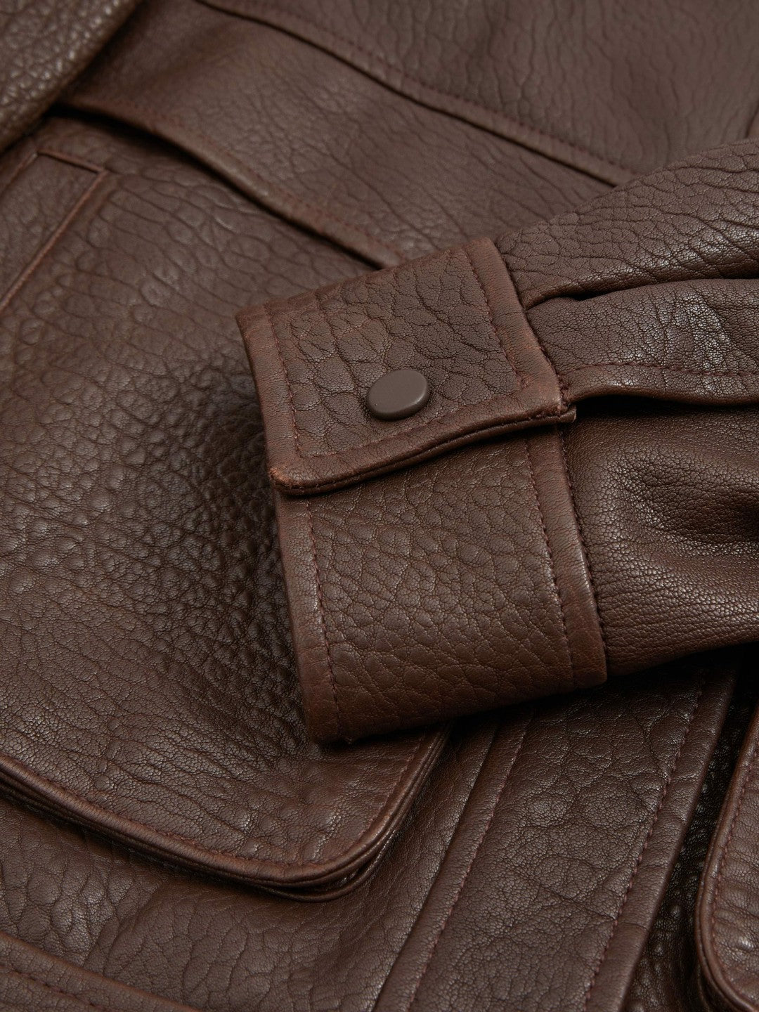 Women Atelier Grained Leather Jacket in Chocolate
