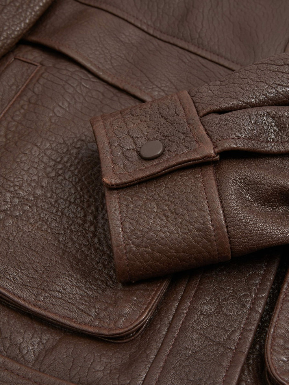 Women Atelier Grained Leather Jacket in Chocolate