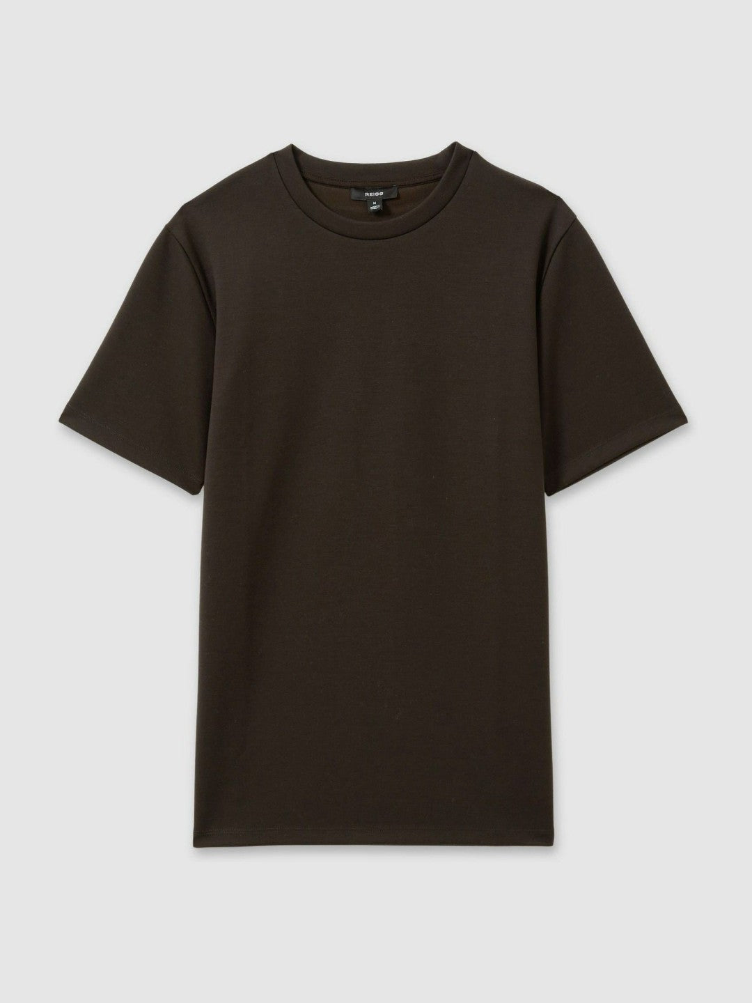 Men Interlock Jersey Crew Neck T-Shirt in Chocolate Brown