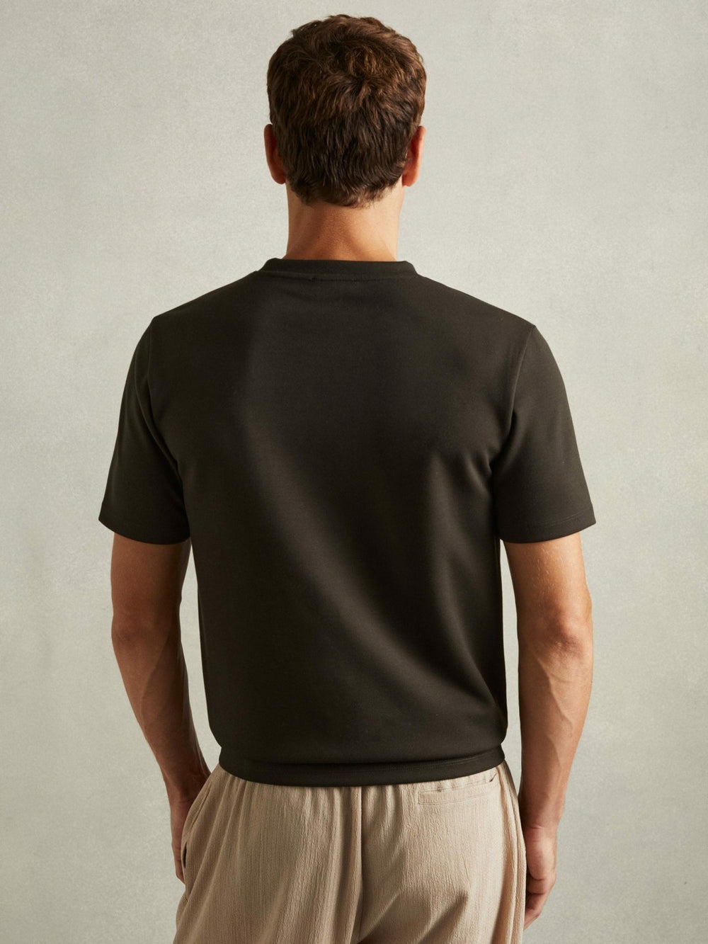 Men Interlock Jersey Crew Neck T-Shirt in Chocolate Brown