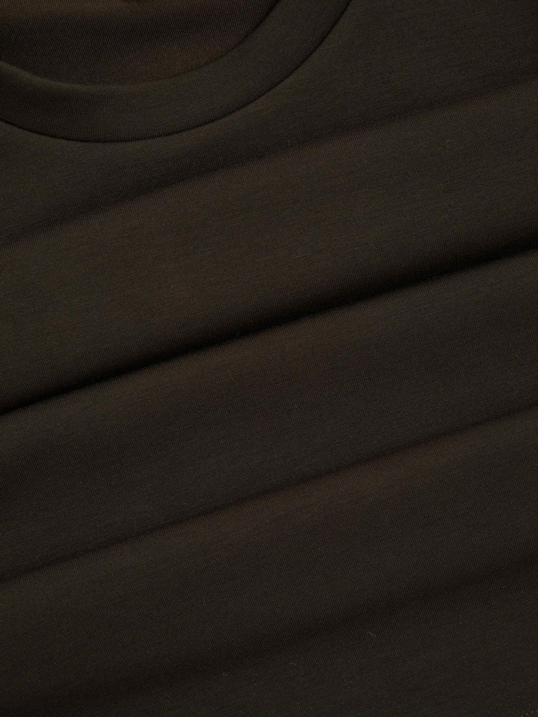 Men Interlock Jersey Crew Neck T-Shirt in Chocolate Brown