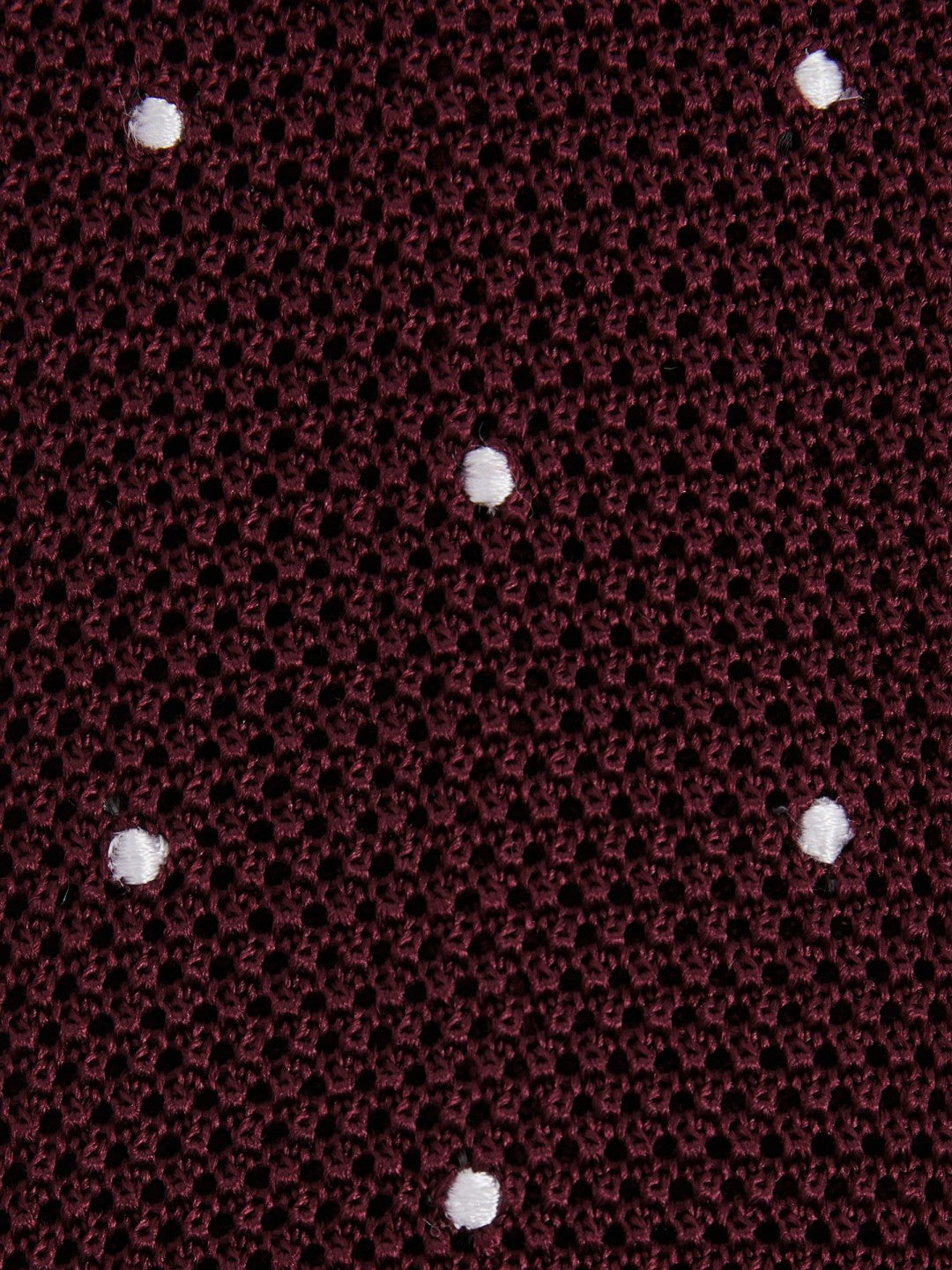 Men Silk Knitted Pin-Dot Tie in Burgundy