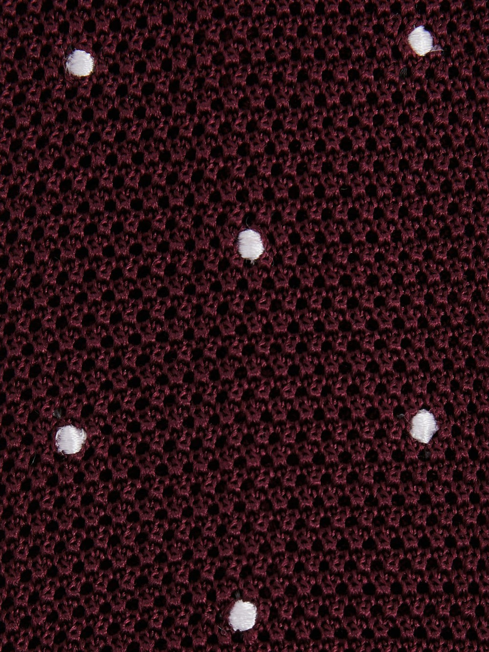 Men Silk Knitted Pin-Dot Tie in Burgundy