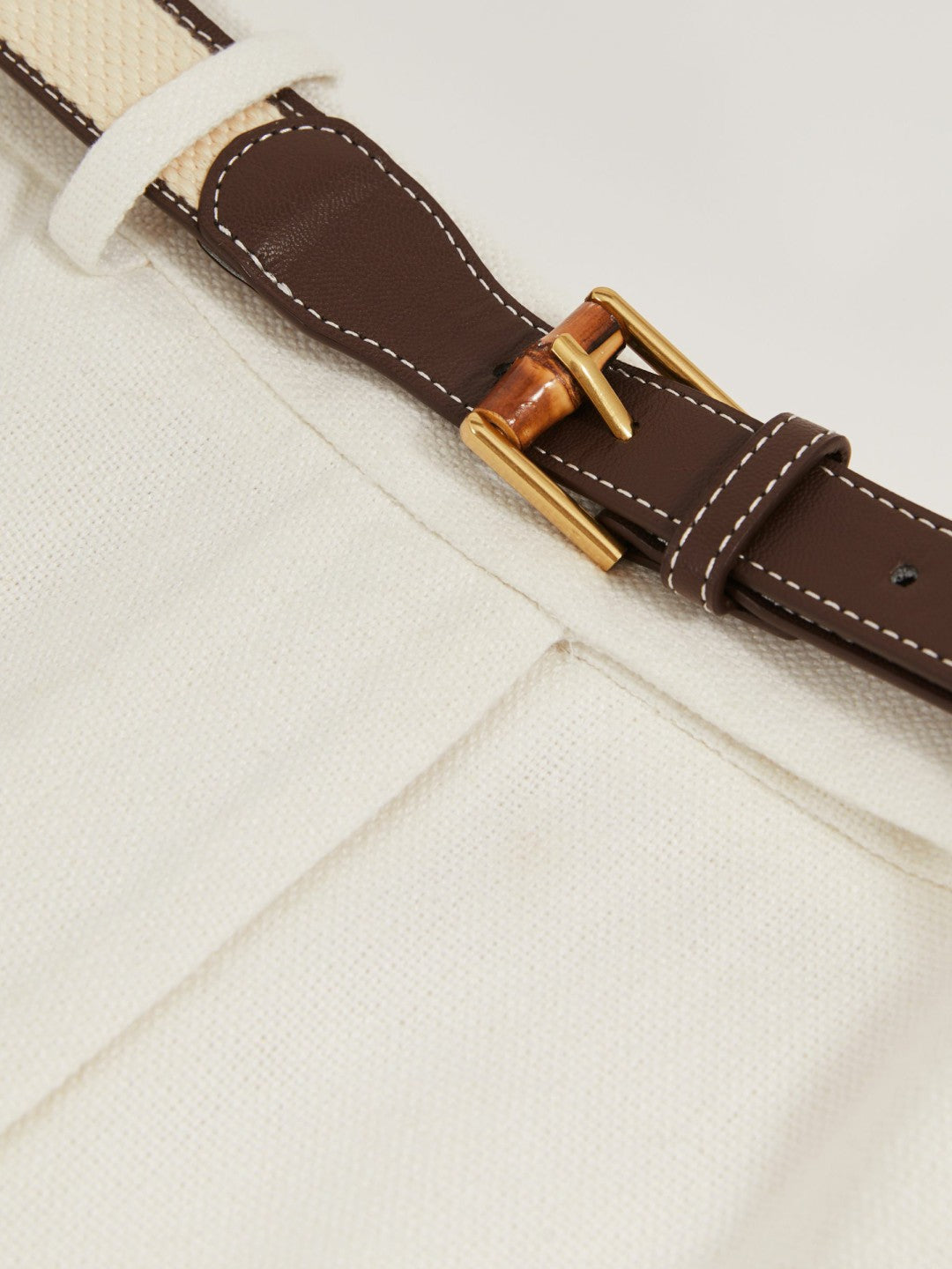 Women Petite Linen-Blend Bermuda Shorts in White