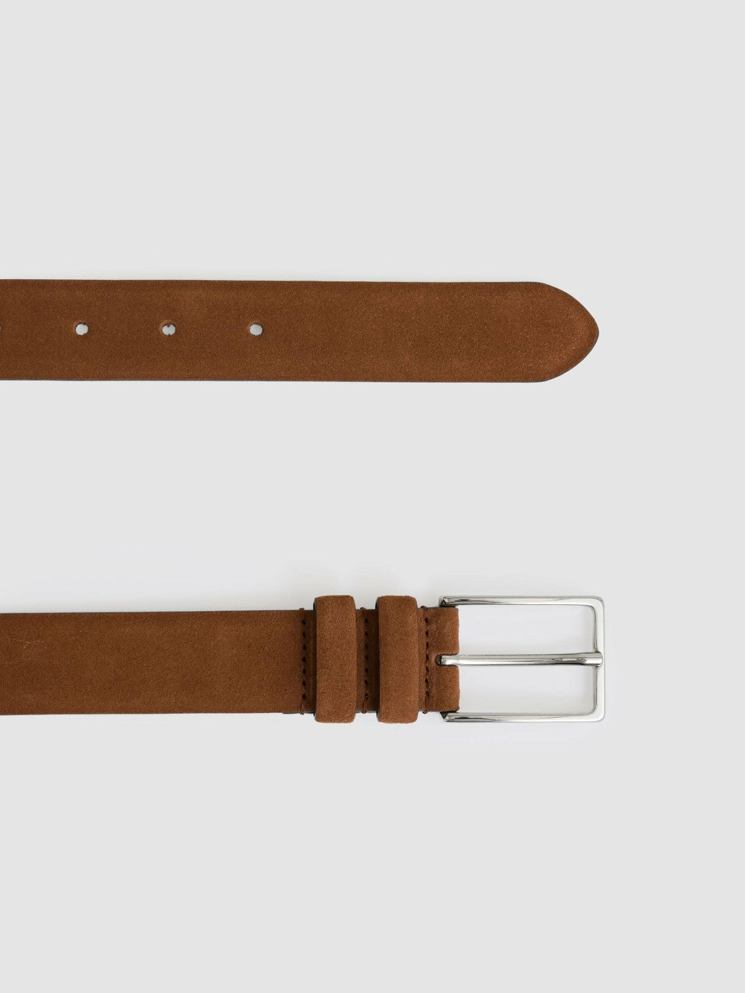 Men Suede Belt in Light Tan