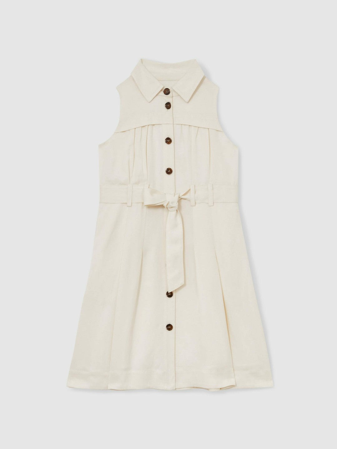 Children & Baby 9-13 yrs Tie-Waist Collared Dress in Ivory