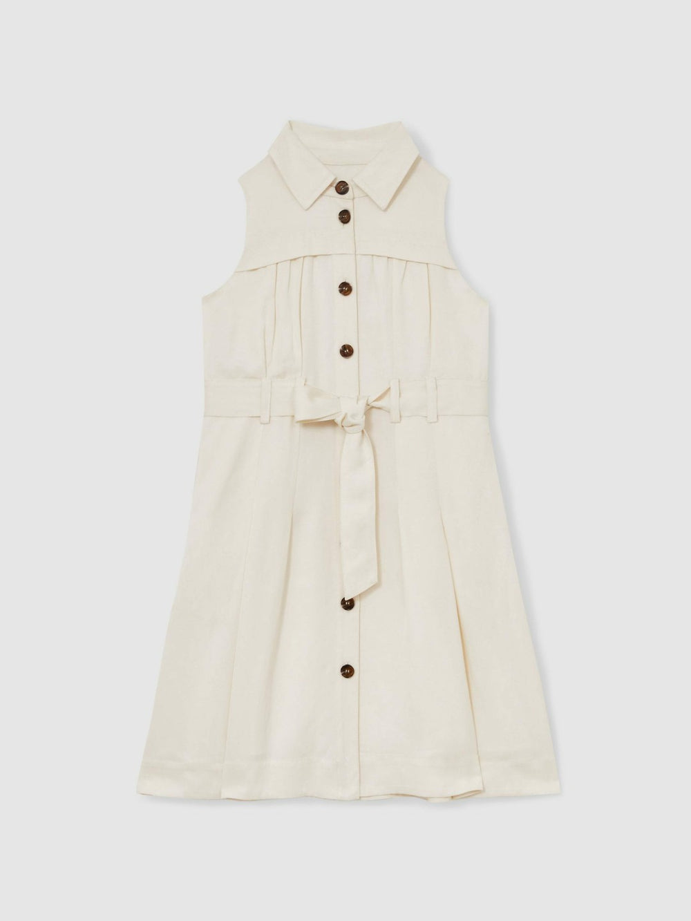 Children & Baby 9-13 yrs Tie-Waist Collared Dress in Ivory