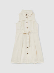 Children & Baby 9-13 yrs Tie-Waist Collared Dress in Ivory