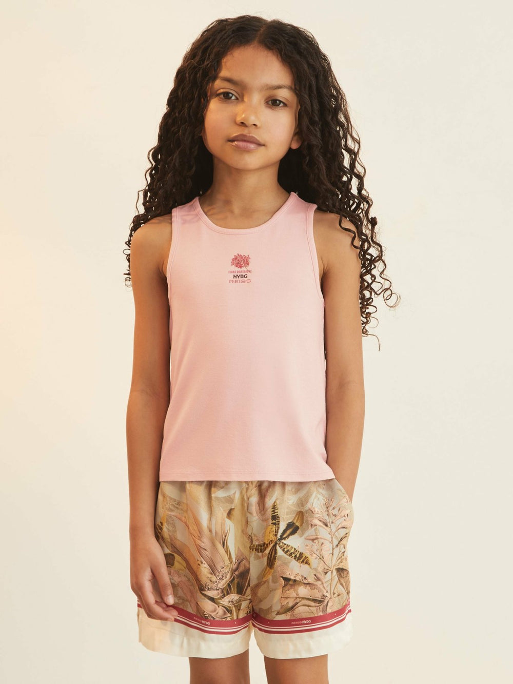 Children & Baby 9-13 yrs  | NYBG Satin Floral-Print Shorts in Khaki