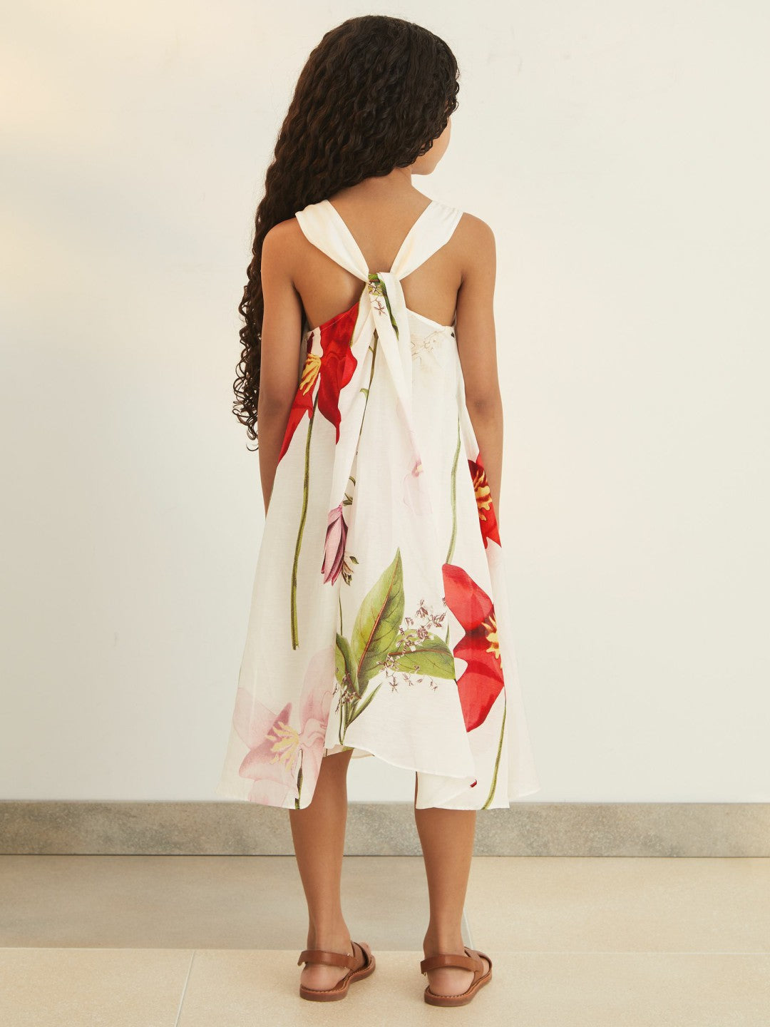 Children & Baby 9-13 yrs  | NYBG Floral Maxi Dress With Linen in Ivory