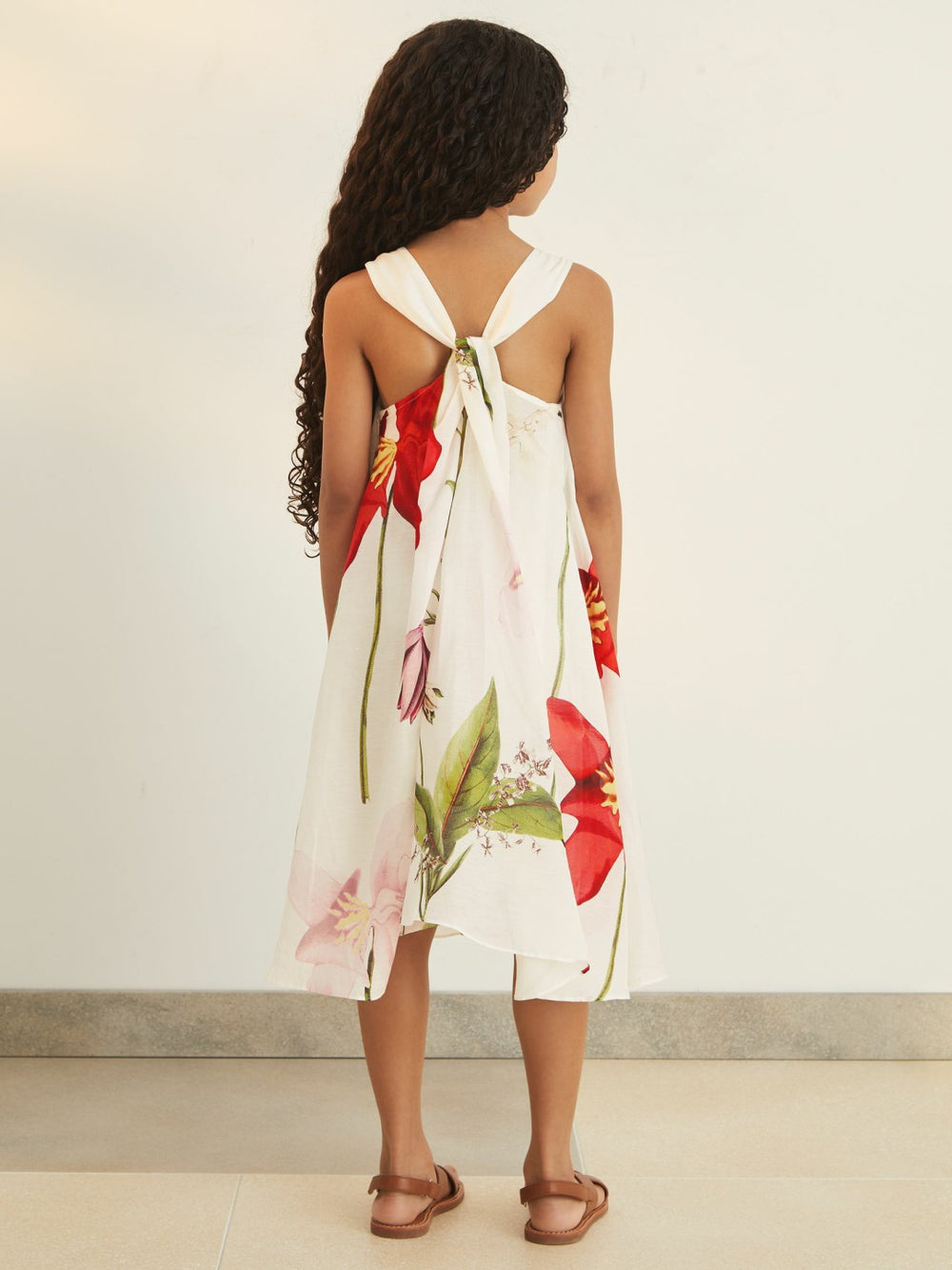 Children & Baby 9-13 yrs  | NYBG Floral Maxi Dress With Linen in Ivory