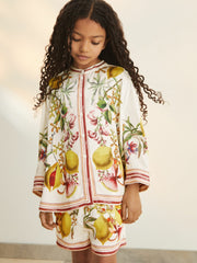 Children & Baby 4-9 yrs  | NYBG Satin Floral-Print Shirt in Ivory
