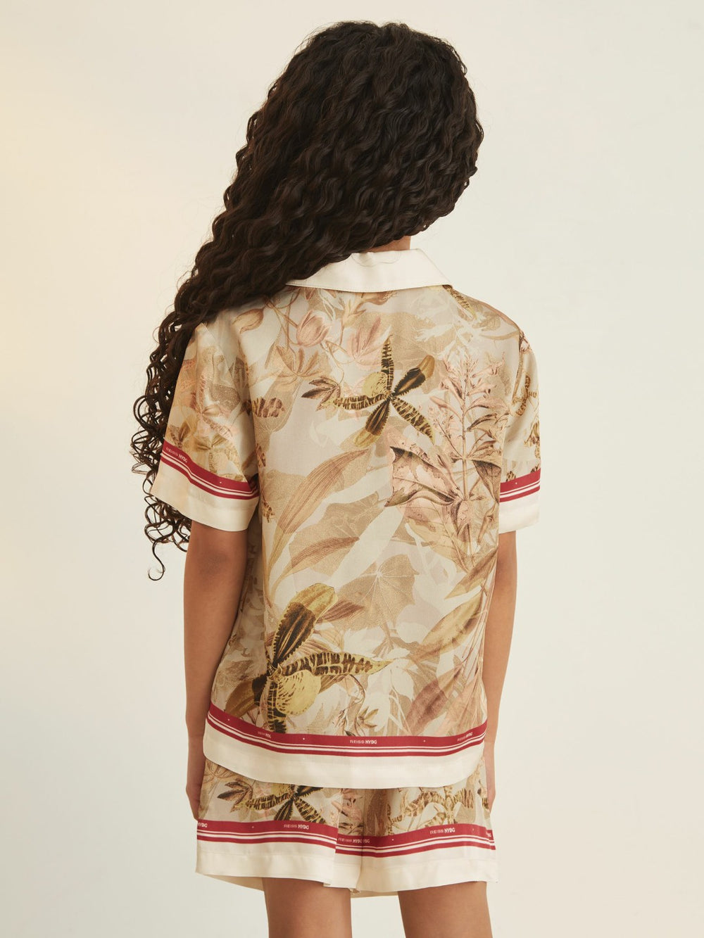 Children & Baby 13-14 yrs  | NYBG Satin Floral-Print Shirt in Khaki