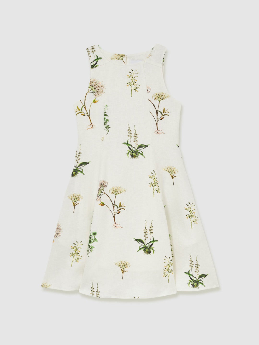 Children & Baby 4-9 yrs  | NYBG Linen Floral Flared Dress in Ivory