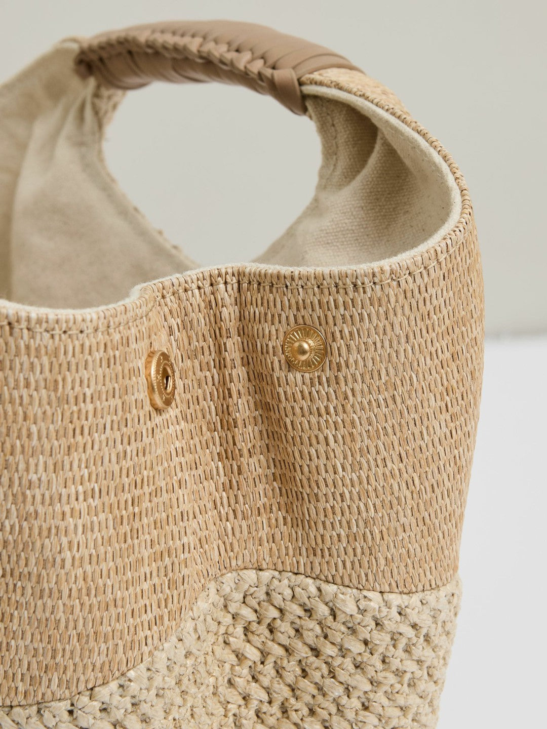 Women Raffia Patchwork Clutch Bag in Natural