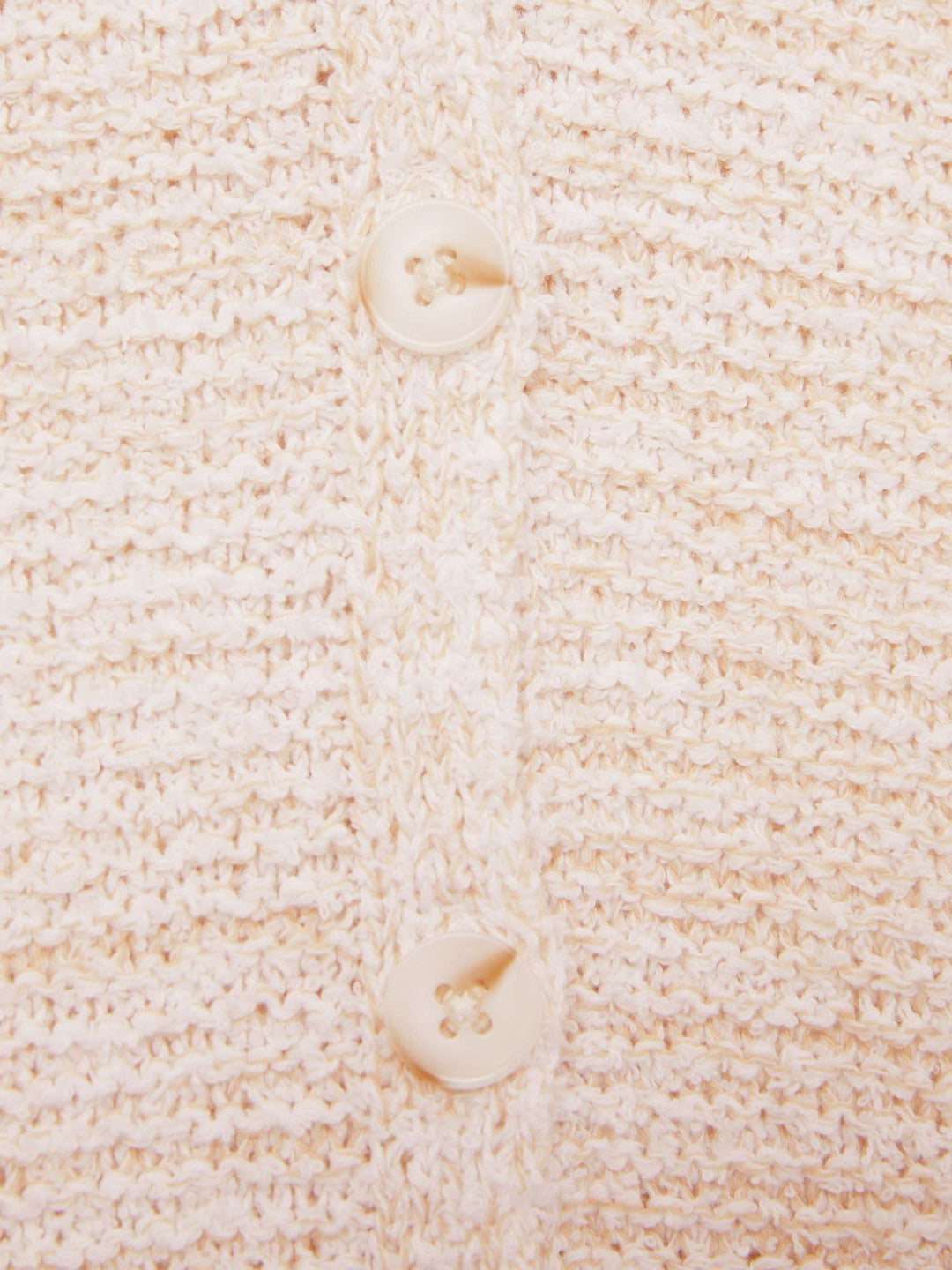 Women Cotton-Linen Button-Through Knit Top in Ivory