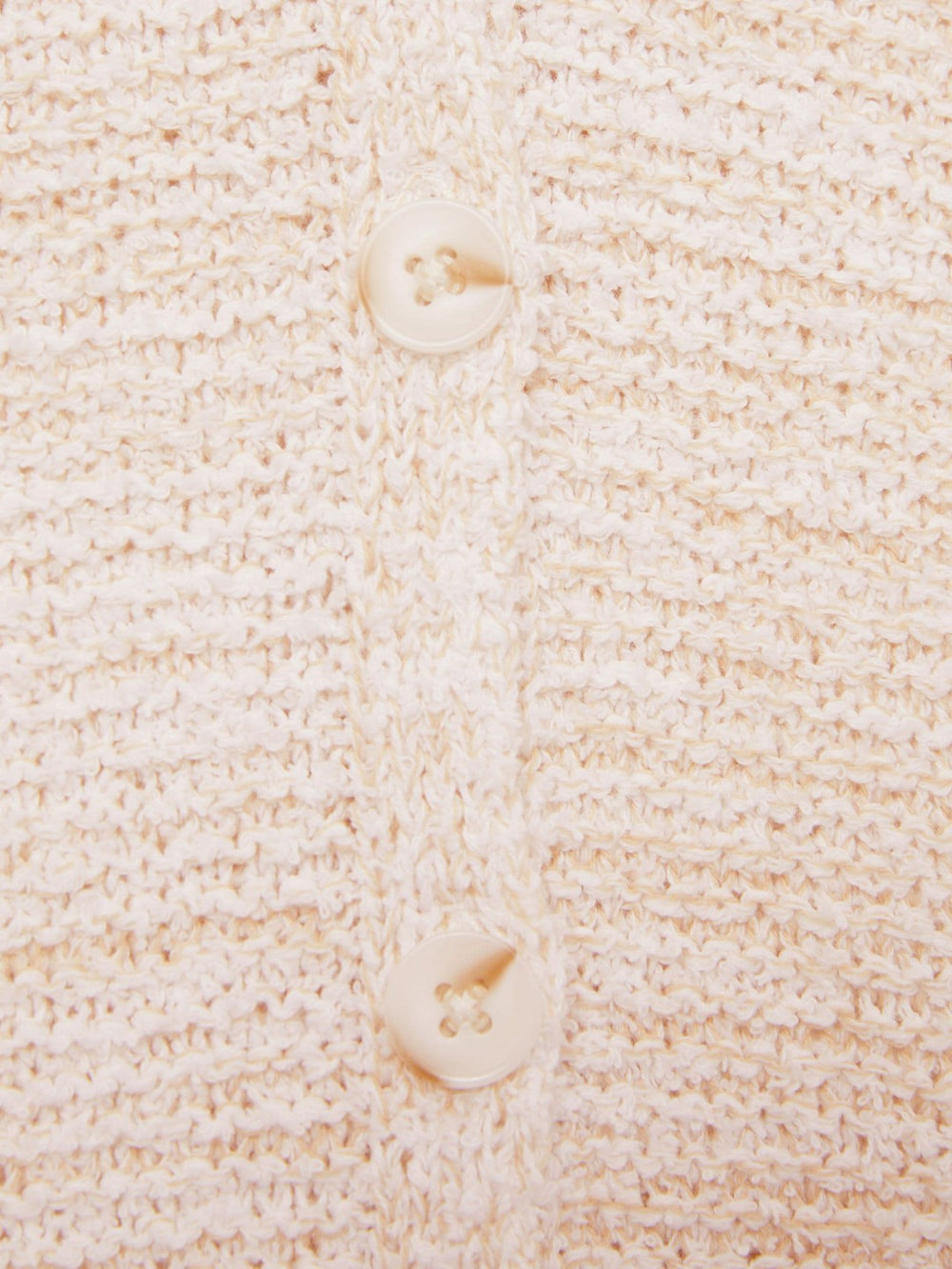 Women Cotton-Linen Button-Through Knit Top in Ivory