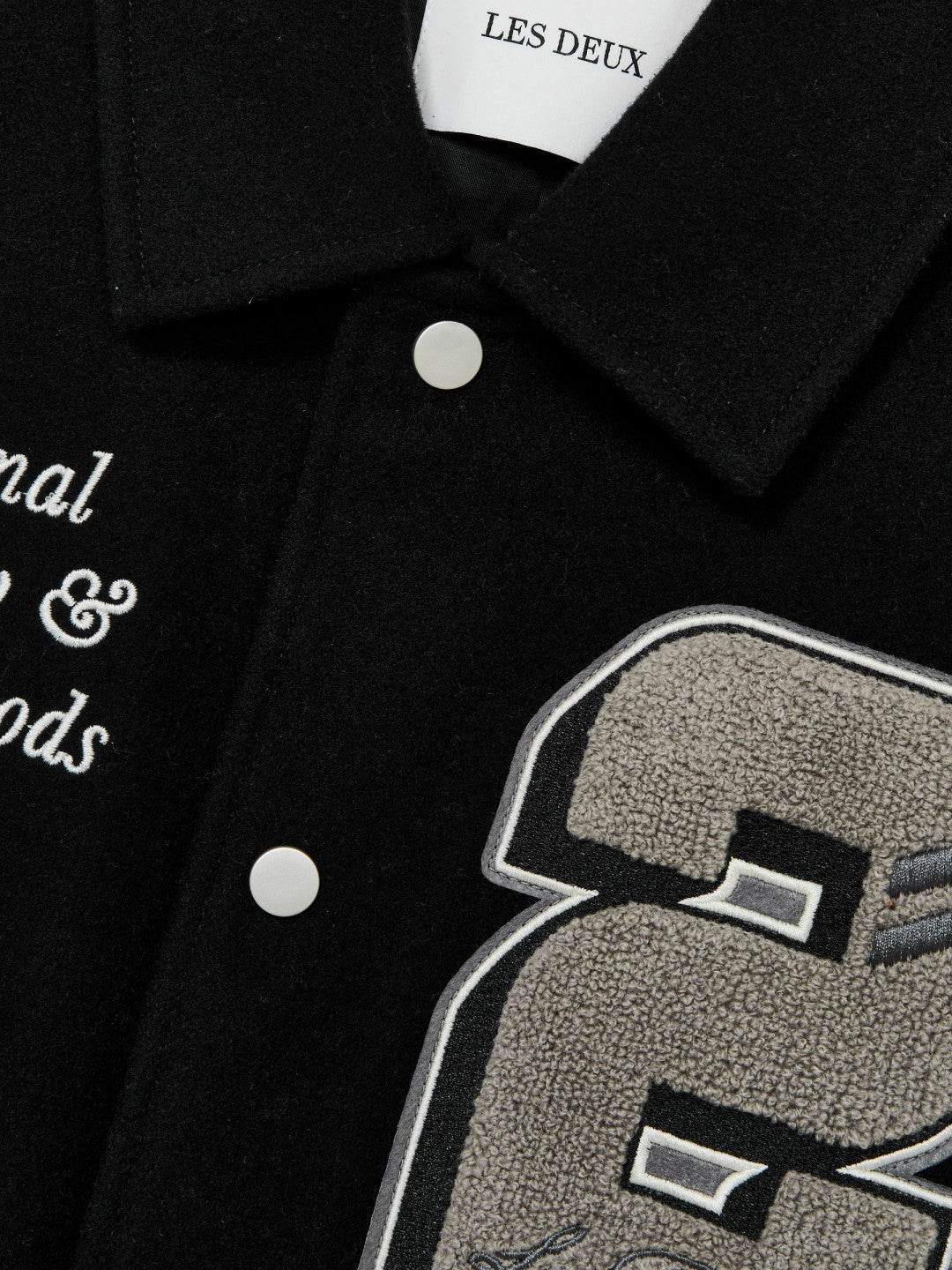 Men Les Deux Wool-Blend Varsity Jacket in Black