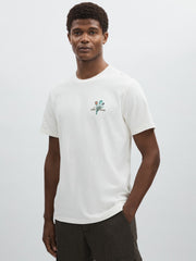 Men Les Deux 100% Cotton Café Print T-Shirt in Ivory Print