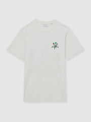 Men Les Deux 100% Cotton Café Print T-Shirt in Ivory Print