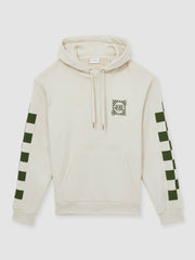 Men Les Deux 100% Cotton Goods Print Hoodie in Ivory/Green