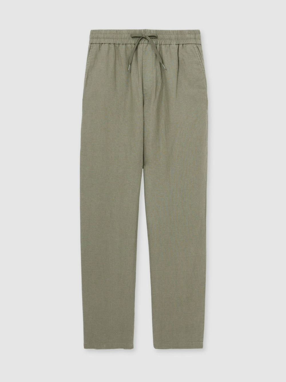 Men Les Deux Drawstring Trousers in Green/Ivory