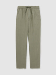 Men Les Deux Drawstring Trousers in Green/Ivory