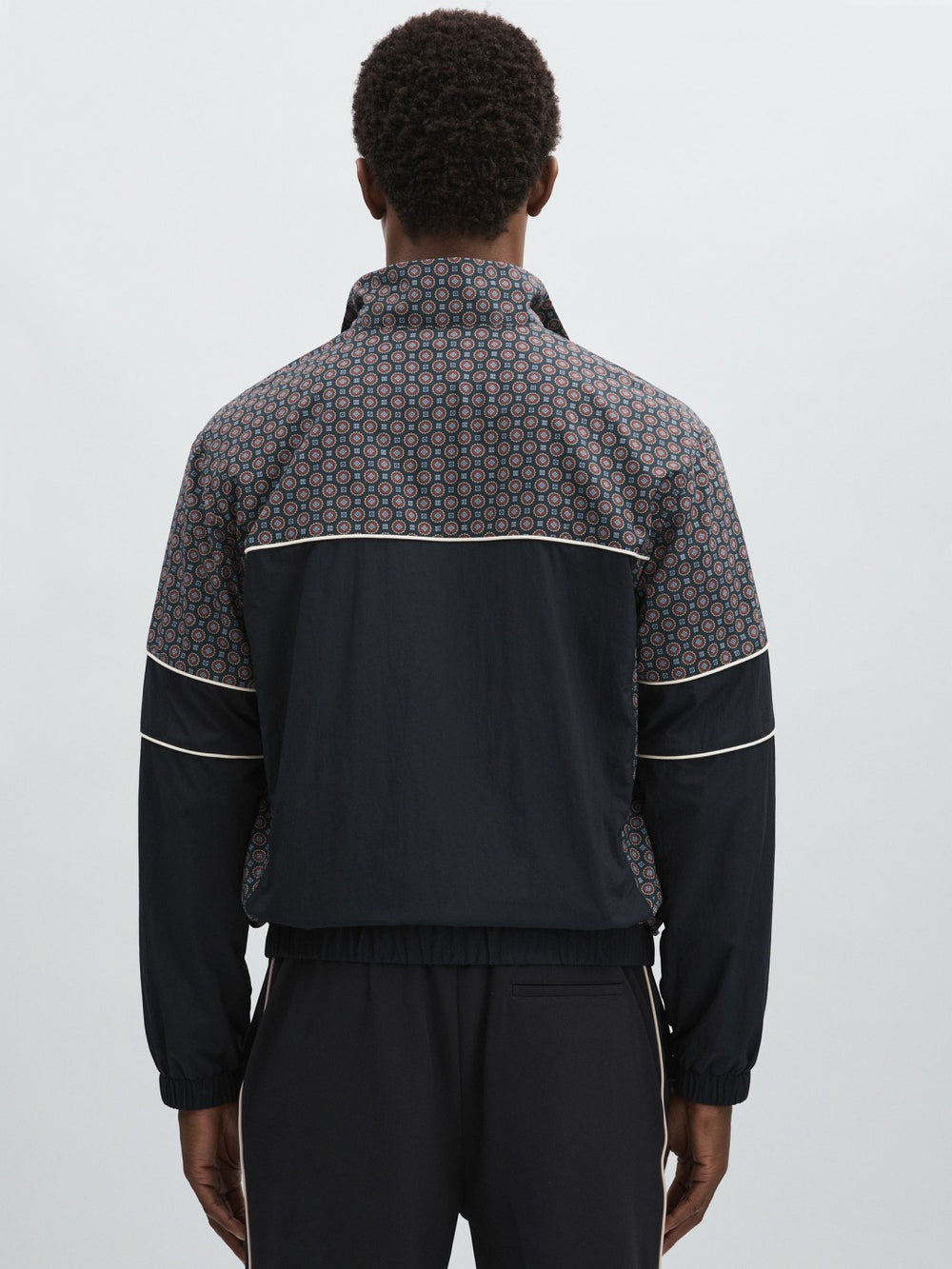 Men Les Deux Printed Track Jacket in Dark Navy