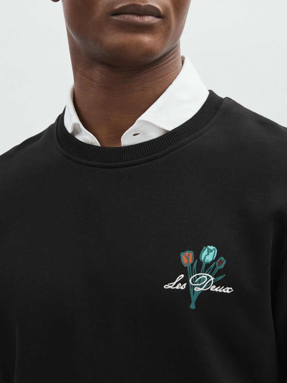 Men Les Deux Cotton Café Sweatshirt in Black Print