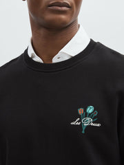 Men Les Deux Cotton Café Sweatshirt in Black Print